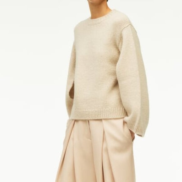 Zara Sweaters - Zara Limited Edition Split Sleeve Wool Alpaca Sweater Ecru Ivory Knit Size XL